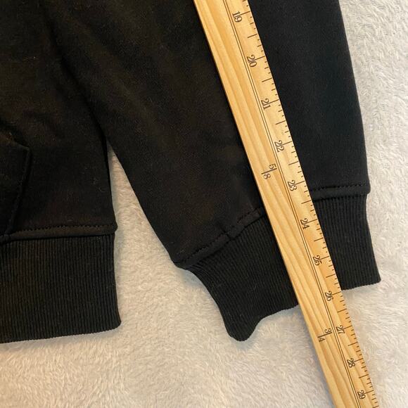 True Religion Y2K College Zip Hoodie Sweatshirt Men M Jet Black Logo Skater NWT - Picture 9 of 11